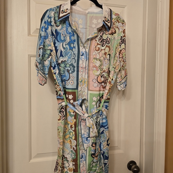 Unk Multicolor Floral Patchwork Maxi Dress - Picture 1 of 4
